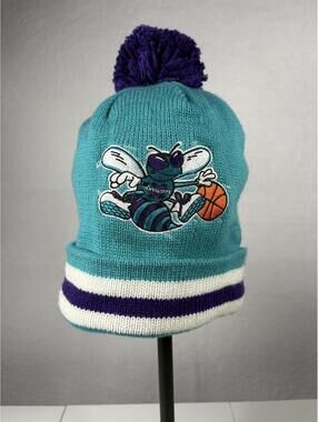 NBA Charlotte Hornets Beanie Toboggan Mitchell and Ness Knit Winter Hat